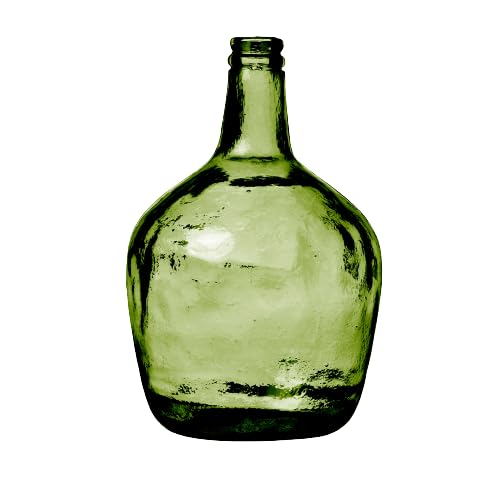 NATURAL LIVING Dame Jeanne Vase 4L Recycled Glass Emerald Diameter 19 cm x Height 31 cm