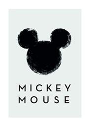 Komar Disney Wall Picture Mickey Mouse Silhouette Children's Room Baby Room Decoration Art Print Size 50 x 70 cm (Width x Height) Without Frame WB044-50 x 70 cm, Black, White
