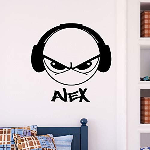 Personalised Name Stickers - Personalised Name Sticker - Wall Decoration Children's Room - 2 Sheets of 20 x 30 cm and 50 x 30 cm - Black