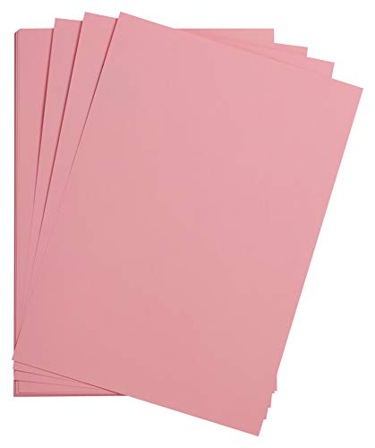 Clairefontaine - Ref 975265C - Maya Smooth Coloured Drawing Card (Pack of 25 Sheets) - 185gsm - A4 (29.7 x 21cm) - Pale Pink Colour - Deep Dyed, Acid Free, pH Neutral