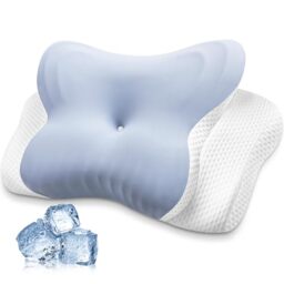 MISSCOZY Side Sleeper Pillow Ergonomic- Anti Snore Sleep Apnea Pillow(Blue)