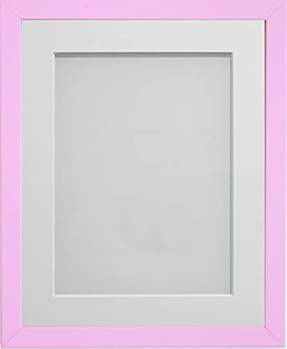 Frame Company Jellybean Range Pink Wooden 9x7 inch Picture Photo Frame with White Mount for Image 7x5 inch * Choice of Colours & Sizes* Fitted with Perspex