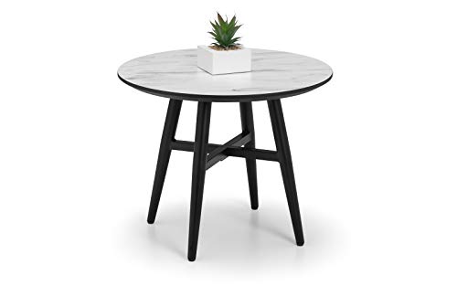 Julian Bowen Firenze Lamp Table - White Marble - Luxurious and Modern Accent Table for Any Room