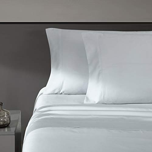 Vera Wang - King Sheet Set, Luxury Sateen Cotton Bedding, 800 Thread Count, Soft & Smooth Home Decor (Pale Blue,4 pcs, King)