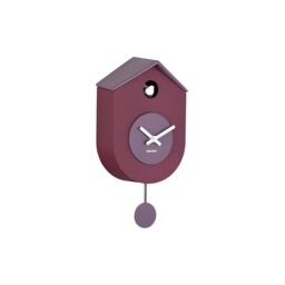 Karlsson Grato Cuckoo Wall Clock with Swinging Pendulum (Dark Mauve & Soft Lavender)