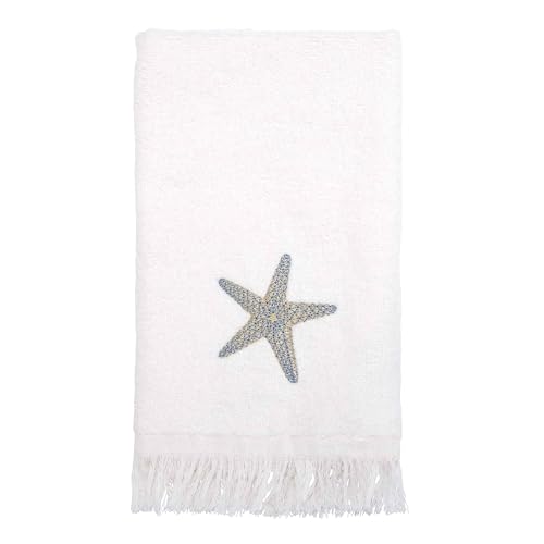 Avanti Linens - Fingertip Towel, Soft & Absorbent Towel (By the Sea Collection, White)