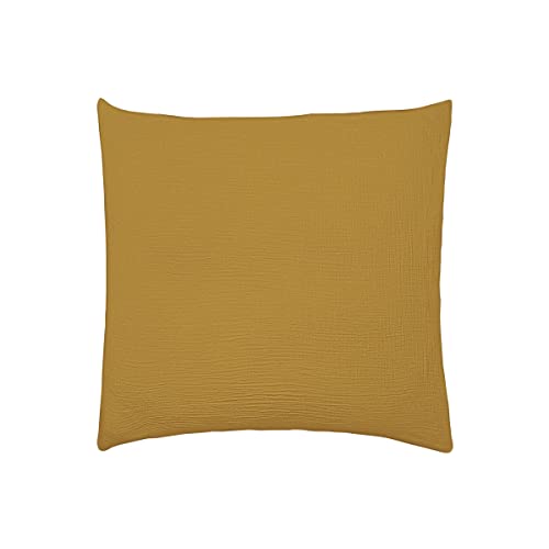 Essix Washed Cotton Double Gauze Pillowcase, Tendresse, Camel, 65 x 65 cm,