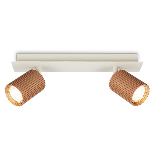 BRILONER - Ceiling Light, Adjustable, GU10 Socket, max. 9W, Spotlight, Ceiling Lights Living Room, Lights for Bedroom, Hallway, Kitchen, Spot Lamp, Lounge, 32 cm, Warm Grey Coffee