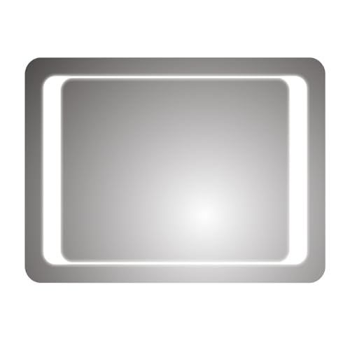 iBathUK Nova LED Bathroom Mirror Soft Rectangular Frameless Light Up Mirror with Motion Sensor and Demister Bright Modern Wall Mounted IP44 Design for Daily Grooming 650x900mm