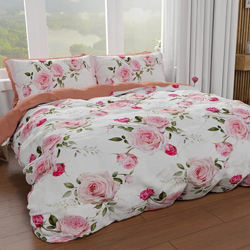 PETTI Artigiani Italiani - Maxi Double Duvet Cover Set 260 x 240 cm (2 Pillowcases 63 x 63 cm Included), Microfibre Duvet Cover Set with Digital Floral Print 20 00 – Made in Italy