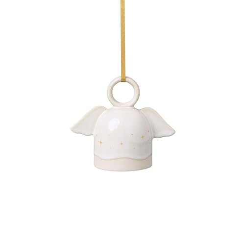 like. by Villeroy & Boch – Winter Glow ornament angel, Christmas decoration in Premium Porcelain, tree decoration, White / Beige