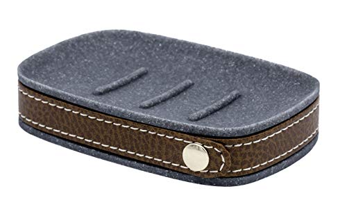 RIDDER Superior Soap Dish, Polyresin, Grey, Approx. 13.4 x 8.9 x 2.8 cm