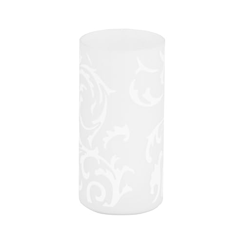 Eglo Geo Table lamp, Table lamp, Bedside lamp Made of Opal matt Glass with Floral Pattern, Living Room lamp in White, lamp with Switch, E14 Socket