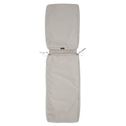 "Classic Accessories Ravenna Patio Chaise Lounge Cushion Slip Cover - Durable Outdoor Cushion, Mushroom, 72"" L x 21"" W x 3"" Thick"