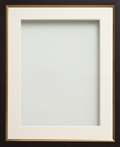 Frame Company Drayton Range Gold Insert Picture Photo Frame with Ivory Mount for Image Size 12 x 8-Inch, Plastic, Black, 14 x 11-Inch