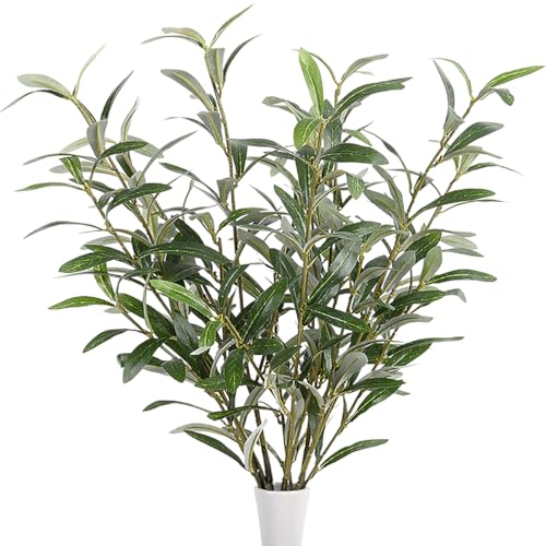 SzJias Artificial Olive Branch Faux Olive Branches for Vases Fake Olive Tree Branches Stems for Vase (5 Branches, 28.7 inch/Each) (5)