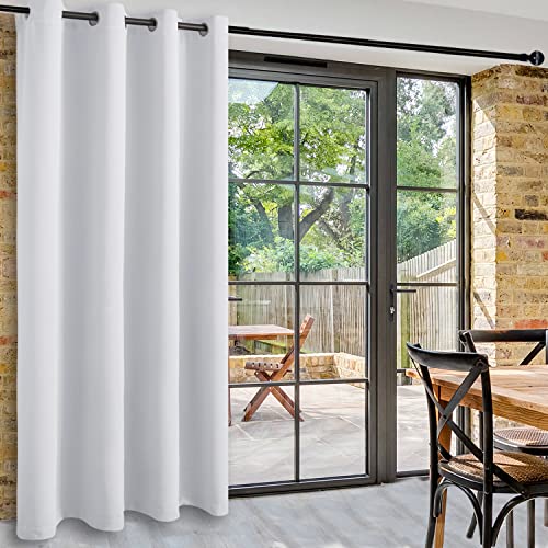 DWCN Total Privacy Room Divider Blackout Curtain - Thermal Curtains for Patio Door, Living Room, Bedroom Partition and Shared Office Space, 1 Panel, 4.3ft Wide x 7ft Tall, Greyish White