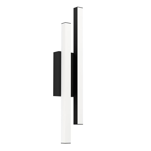 Eglo LED Outdoor wall Light Serricella, Outside wall lamp with 2 Light Bars, Porch Lighting Made of Metal in Black, wall spot Warm White, IP55