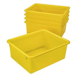 Storex Letter Size Deep Storage Tray ??? Organizer Bin for Classroom, Office and Home, Yellow, 5-Pack (62526A05C)
