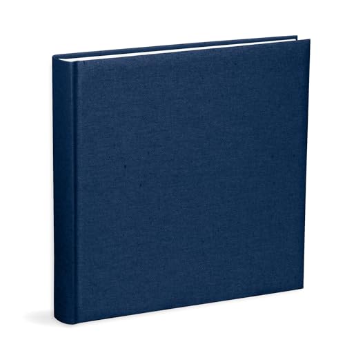 Mareli Photo Album 31 x 31 cm Blue Cotton Fabric Cover, 80 Pages with Tissue