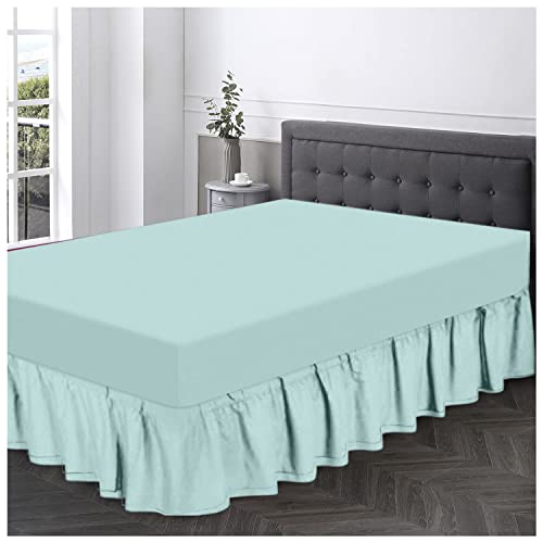 Gaveno Cavailia Super Soft Plain Dyed Diamond Base Valance Sheet [ King - Aqua ]