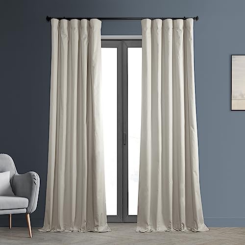 HPD Half Price Drapes Cotton True Blackout Curtains 120 inches long Solid Thermal Insulated Window Treatment Curtain 50 X 120 (1 Panel), PRCT-BO02B-120, Hazelwood Beige