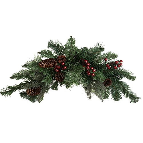 WeRChristmas 60 cm Natural Cones and Berries Decorated Swag Arch Garland Christmas Decoration