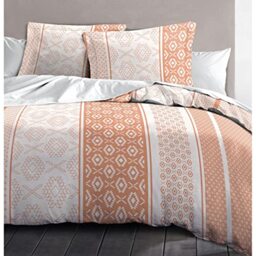 Home Passion Duvet Cover 3 Piece Set ethnora Tangerine 100% Cotton, multicoloured, 240x260x0,1 cm 57 Yarns