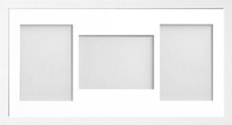Allington Range 20x10-inch White Picture Photo Frame with White 3-Aperture Mount for Image Size 7x5-inch (PLP)
