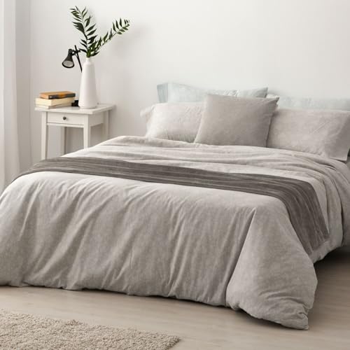 Burrito Blanco - Flannel Duvet Covers - Bed 150 to 160 cm (+Available Measurements) - Design 575 - Color Greige (150-160x190/200 cm.)