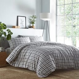 Portfolio Duvet Cover Set, Polycotton, Grey, Single