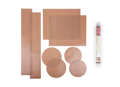 Reusable Non Stick Baking Liners Set ??? Essential Baking Set by Bake-O-Glide ??? PTFE Oven & Cake Tin Liners ??? 8 Piece Baking Tray Sheets ??? Made in UK ??? Heat Resistant 260??C
