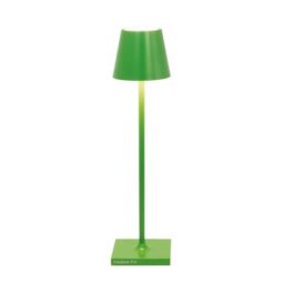 Zafferano, Poldina Micro Lamp, Rechargeable Cordless Table Lamp with Touch Controls, Suitable for Interior and Outdoor, Dimmer, 2200-3000 K, Height 27.5 cm, Apple Green Colour