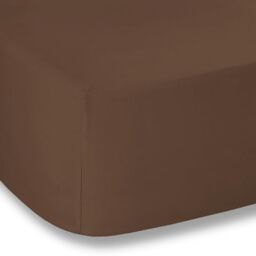 Plain Dyed Deep Taupe Fitted Sheet 200 x 200 cm