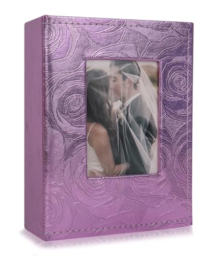 RECUTMS Photo Albums 6x4 100 Pockets Photos Capacity Premium Leather Cover 6x4 Photo Album Wedding Baby Family Travel Small photo Album Book