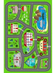 MANI TEXTILE Circuit de Voiture Rug Polyester 80 x 150 cm Green