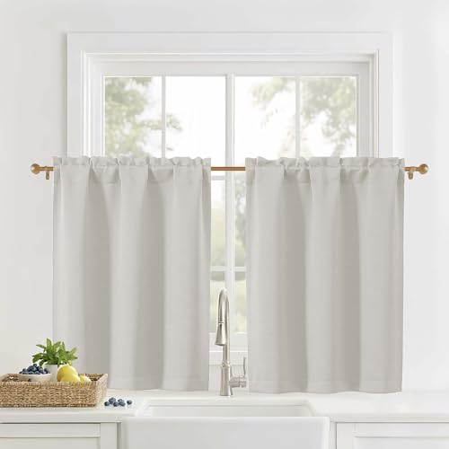 OVZME Solid Short Blackout Curtains