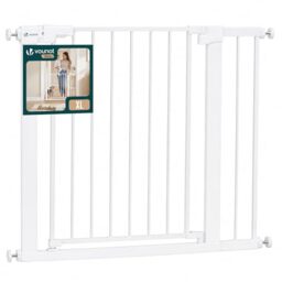 VOUNOT® Safety Gate for Stairs 89-96cm, Pressure Fit Baby Gate with Auto Close, Double Locking System, Two-Way Opening, No Drill Stair Gate for Children and Pets, White