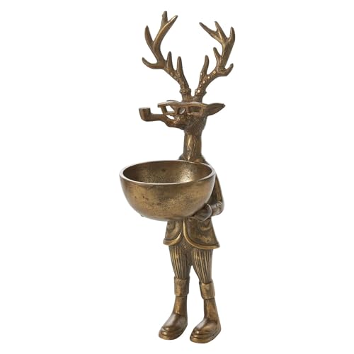 Generic Standing Gold Deer Man Bowl Stand (Frankie) - Cast Aluminium, Eclectic Style, Decorative Figurine Bowl, 3028616031