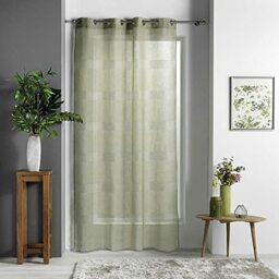 Douceur d'Intérieur Adourela Polyester Net Curtain 140 x 280 cm Khaki