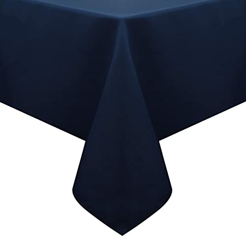 Obstal 210GSM Rectangle Table Cloth - Heavy Duty Water Resistance Microfiber Tablecloth, Decorative Fabric Table Cover for Outdoor and Indoor Use (Navy Blue,60x144 Inch)