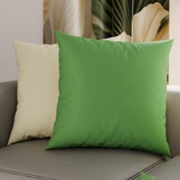 PETTI Artigiani Italiani - Pair of Pillow Cases 50 x 50 cm in Microfibre, Cushions Bedroom Furniture, Sofa, Set of 2 Cushion Covers, Reversible Pillowcase Olive Green Cream