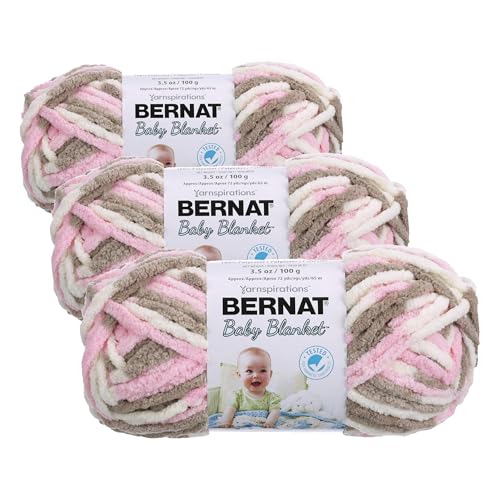 BERNAT Baby Blanket -100G- Little Petunias, 16110303421 (Pack of 3)