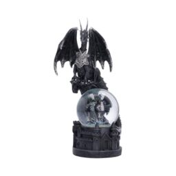 Dragon’s Dominion Black Dragon Snow Globe with Castle Base 20cm