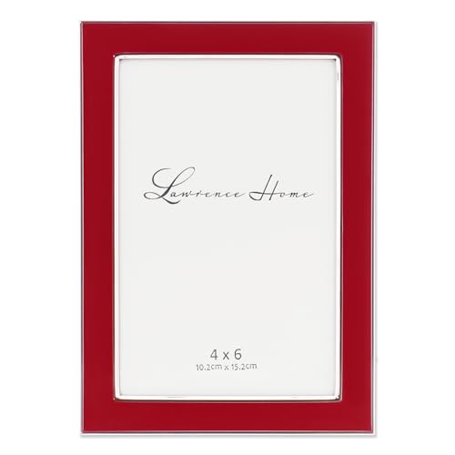 Lawrence 586246 Verona Collection 4-Inch x 6-Inch Metal Red Picture Frame