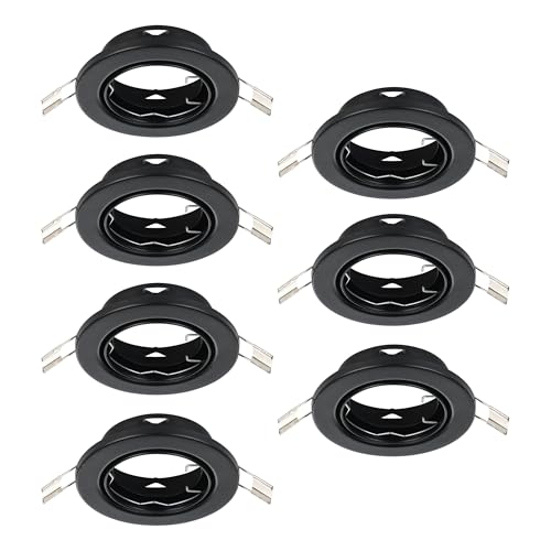 Eglo Set of 7 recessed spotlights Agulo, Swivel Ceiling Lights, Round Spots Without Bulbs, Black Steel Lamps, GU10 Base, Ø 8.6 cm