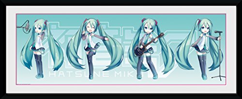 "GB eye ""Hatsune Miku-Hatsune Chibi"" Framed Print, Multi-Colour, 30 x 75 cm"