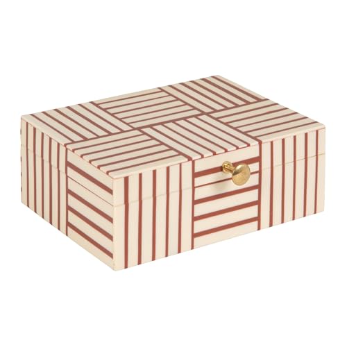 Bloomingville Orange & White Striped Resin Storage Box