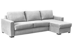 Sofas and More Corner Sofa Bed Paris Grey Cream Light Grey Velour Fabric (Light Grey, Right Hand Corner)