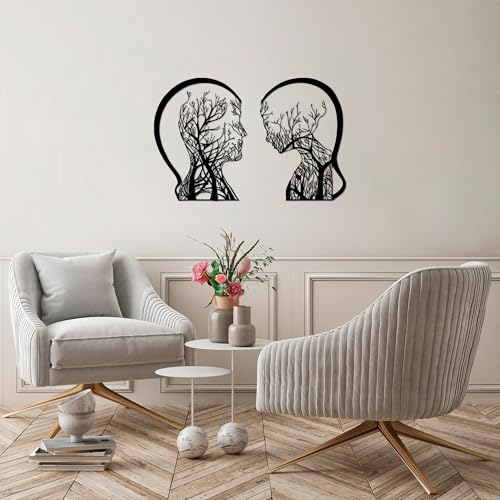 Stylish Black Decorative Metal Wall Accessory (2 Pieces) - 52 x 70 cm & 47 x 70 cm - 100% Metal, 1.5 mm Thick - Perfect for Modern Home Decor